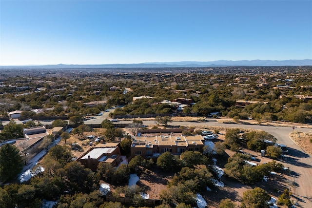 bird's eye view with a mountain view