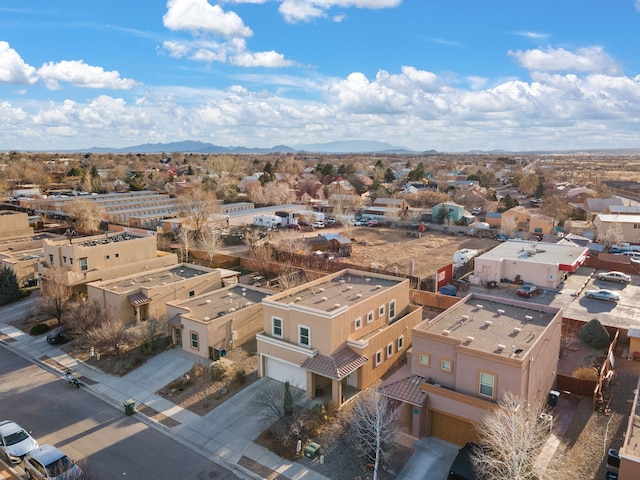 birds eye view of property featuring a residential view and a mountain view