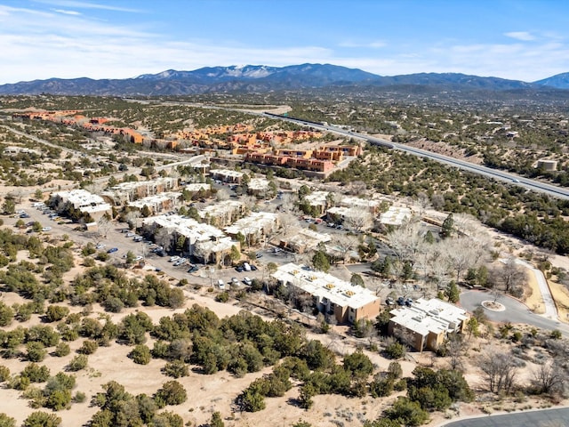 bird's eye view with a mountain view