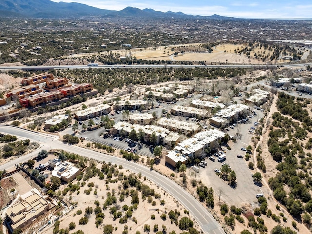 aerial view with a mountain view