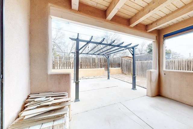 view of patio featuring a fenced backyard