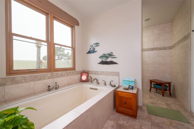 full bathroom featuring a garden tub