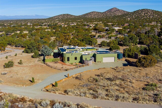 aerial view with a mountain view