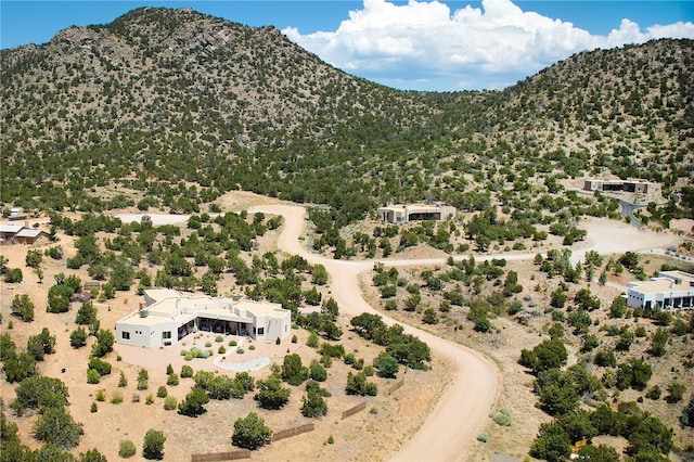 aerial view with a mountain view