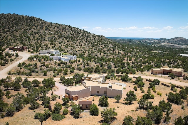 drone / aerial view with a mountain view