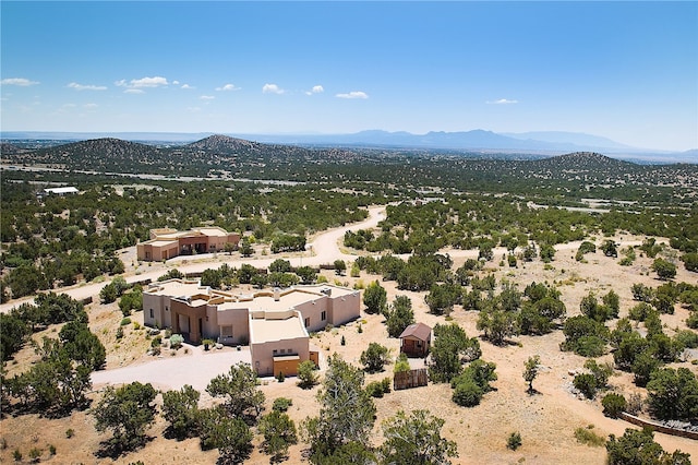 bird's eye view with a mountain view