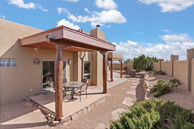 view of patio featuring a fenced backyard