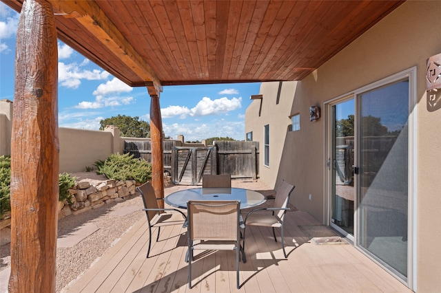 view of patio / terrace featuring outdoor dining space and a fenced backyard