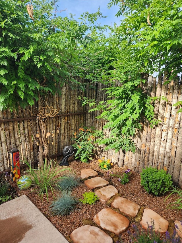view of yard featuring fence