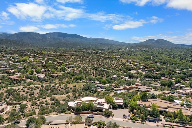 drone / aerial view with a mountain view