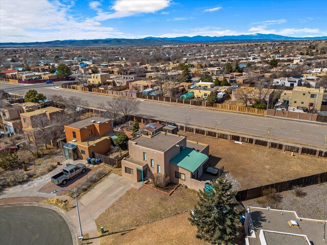 aerial view with a mountain view