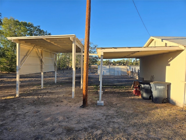 view of yard featuring a carport