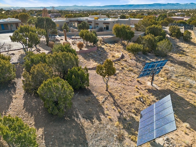 drone / aerial view with a mountain view