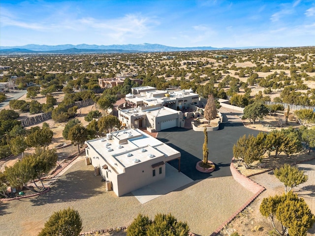 bird's eye view with a mountain view