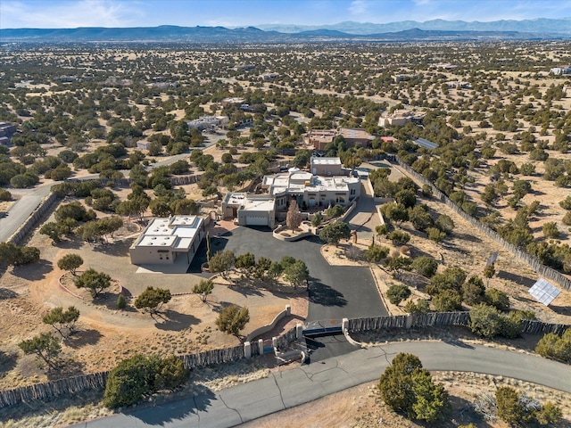 aerial view with a mountain view