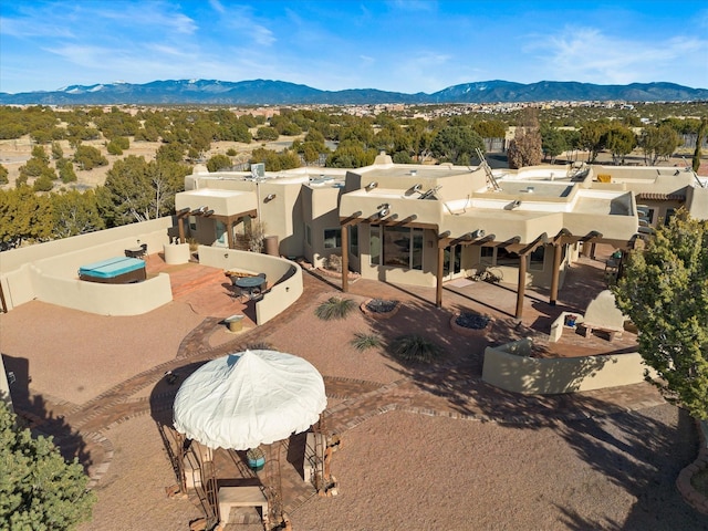 drone / aerial view with a mountain view