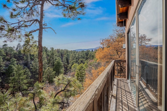 balcony with a wooded view