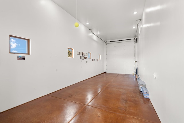 garage featuring recessed lighting