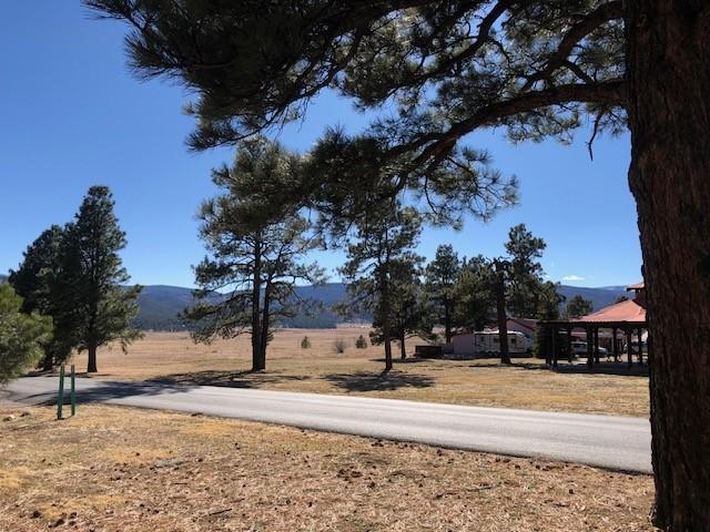 view of yard featuring a gazebo and a mountain view