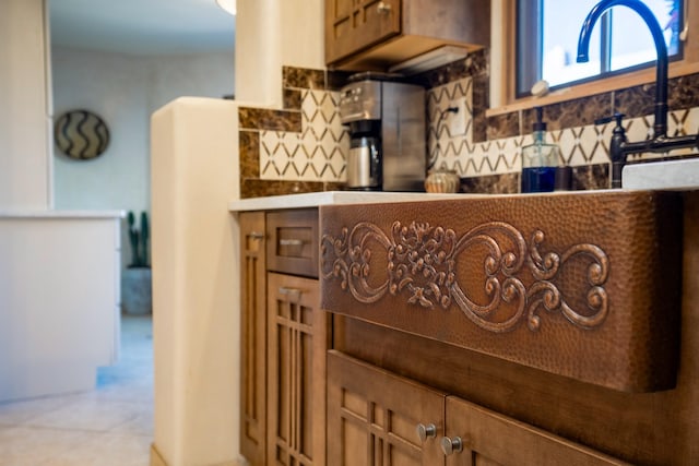 interior details featuring brown cabinetry