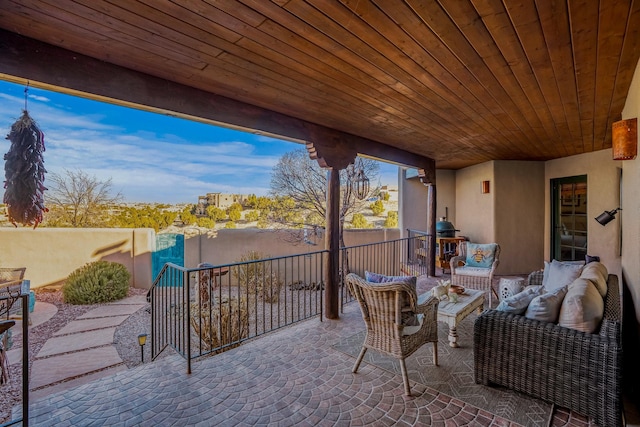 view of patio / terrace featuring an outdoor hangout area