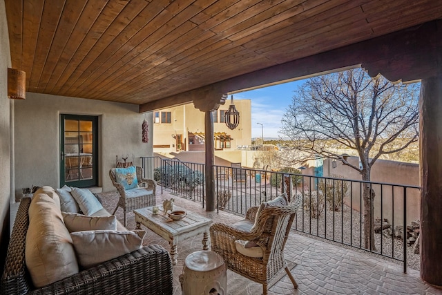 view of patio / terrace with outdoor lounge area and a balcony