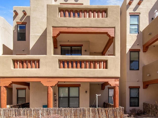 exterior space with stucco siding