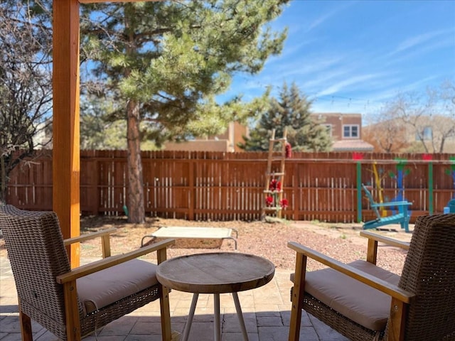 view of patio / terrace featuring a fenced backyard