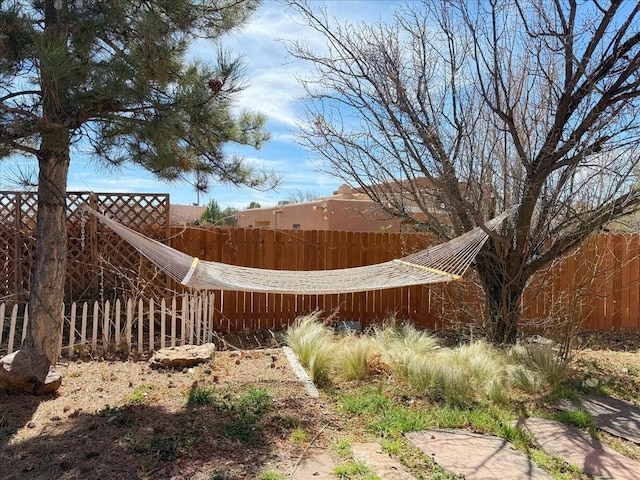 view of yard featuring fence