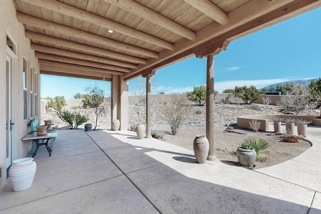 view of patio with a fenced backyard