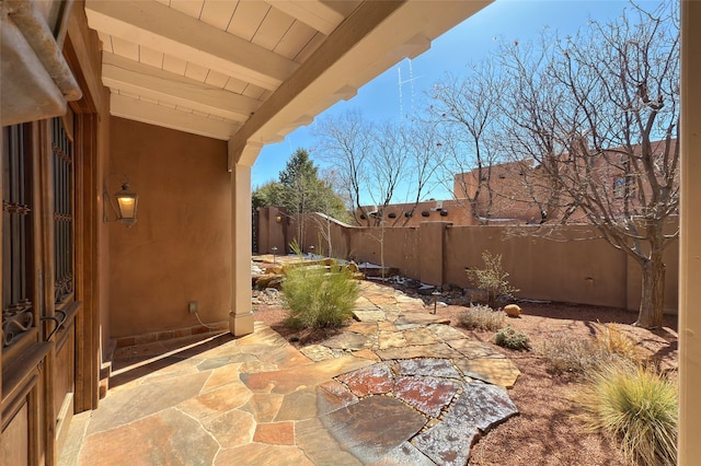 view of patio with a fenced backyard