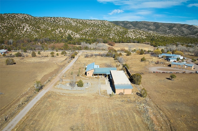 bird's eye view with a mountain view