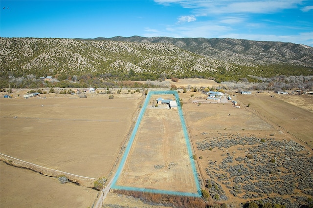 aerial view with a rural view and a mountain view