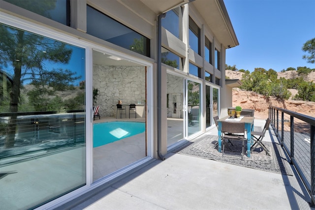 balcony featuring a patio