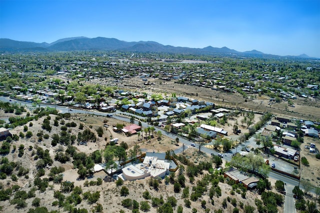 drone / aerial view with a mountain view