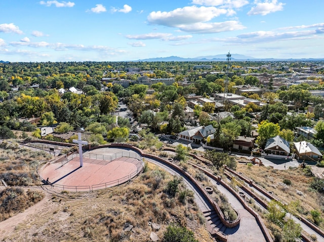 drone / aerial view with a mountain view