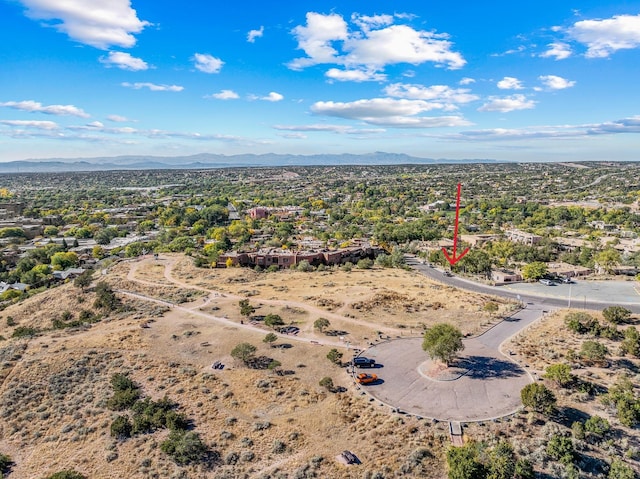 drone / aerial view with a mountain view