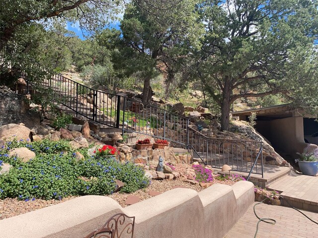 view of yard with stairway