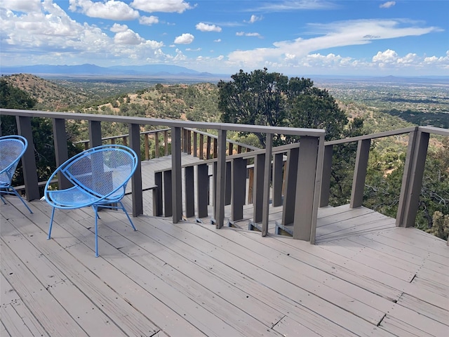 deck featuring a mountain view