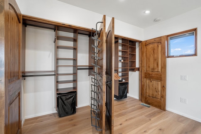 interior space with visible vents and light wood-style floors