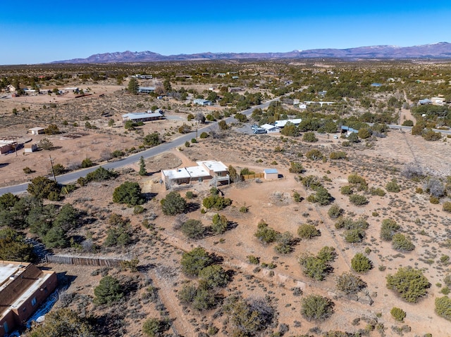 bird's eye view featuring a mountain view and a desert view