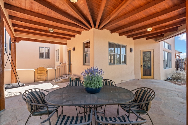 view of patio featuring outdoor dining space