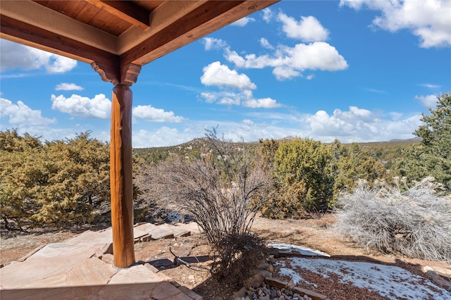 exterior space with a mountain view