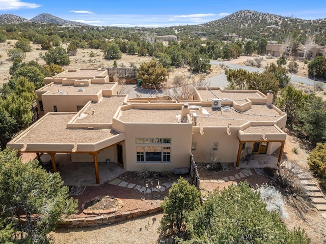 aerial view with a mountain view