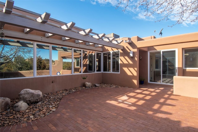 view of patio with a pergola