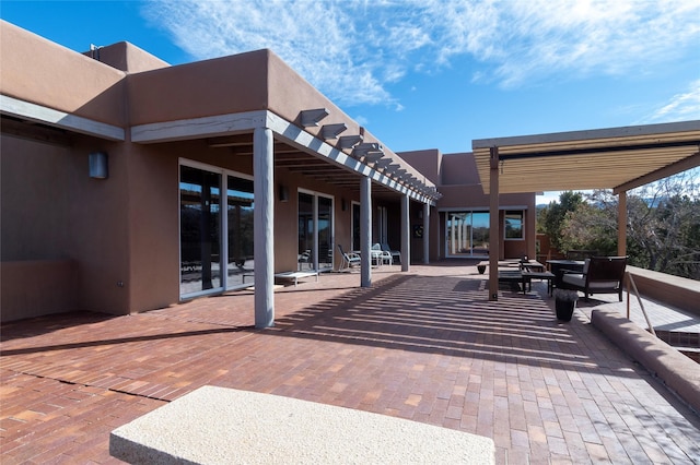 view of patio / terrace featuring a pergola