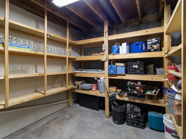view of storage area