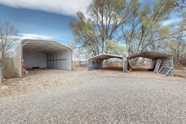 exterior space with a carport
