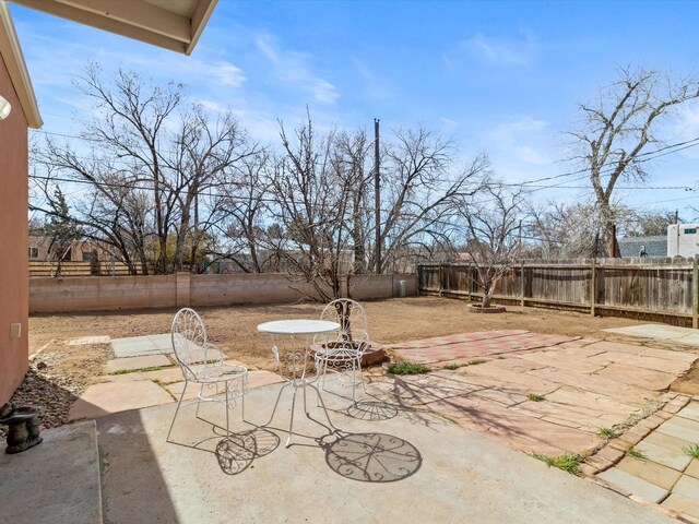 2606 Alamosa Dr, Santa Fe, NM 87505 - view of patio / terrace featuring a fenced backyard