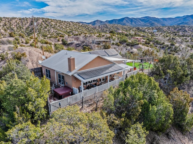 75A Camino Chupadero, Santa Fe, NM 87506 - drone / aerial view with a mountain view